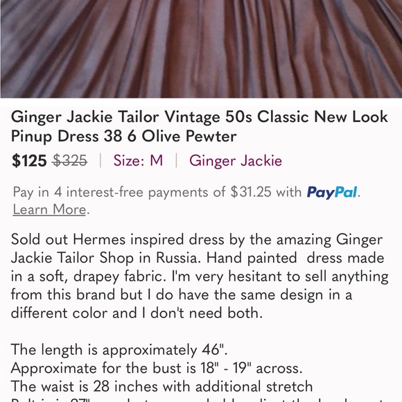 Ginger Jackie Tailor Vintage 50s New Look Pinup Dress Size 38/6 - Picture 12 of 12